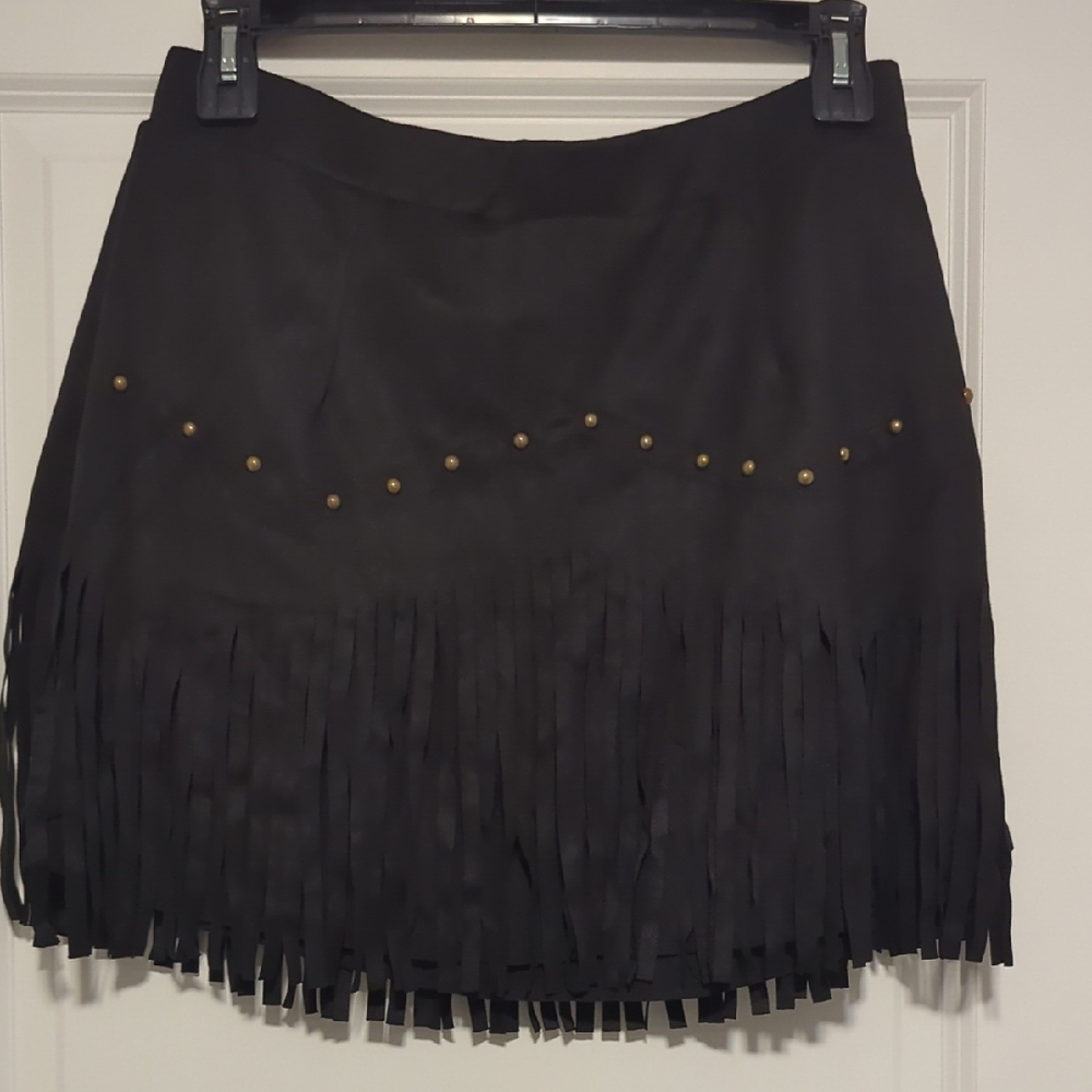 Black Fringe Skirt